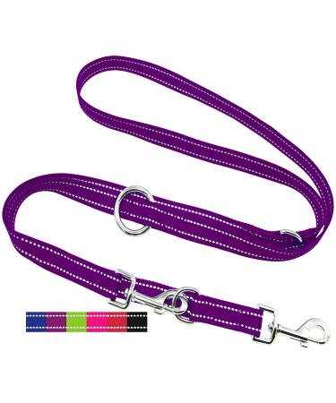 Dey - Premium dog leash nylon 2m |Reflecting |3 -way adjustable |For small medium -sized and large dogs |Many colors | Doubleein dog |Tow leash |Fire leash |Puppy leash |Lila L L - 2.5 x 200 cm purple -reflective - Buy Online on GoSupps.com