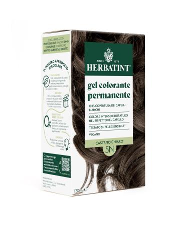 Herbatint Herbatint Permanent Hair Colour Gel 5N Light Brown - 170ml | Ammonia-Free 100% White Hair Coverage | for Sensitive Skin with 8 Organic Natural Extracts