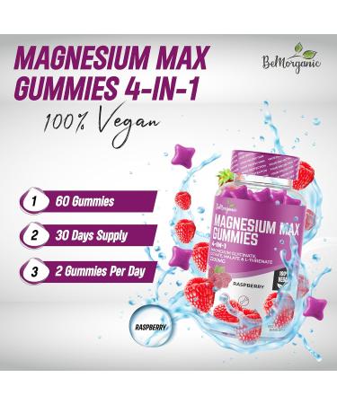 BeMorganic Organic Magnesium Gummies - Natural and Delicious Supplement - Buy Online on GoSupps.com