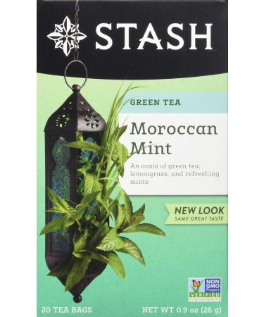 Stash Tea Moroccan Mint Green Tea - Caffeinated, Non-GMO Project Verified Premium Tea with No Artificial Ingredients, 20 Count (Pack of 6) - 120 Bags Total