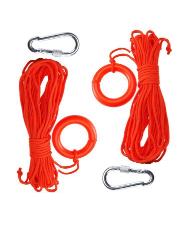 Patioer 2 Pack Water Floating Lifesaving Rope 98.4FT Outdoor Professional Throwing Rope Rescue Lifeguard Rescue Lifeline with Bracelet/Hand Ring for Swimming Boating Fishing