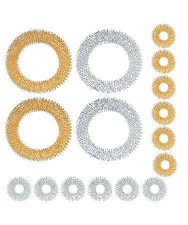 16 pieces of massage rings for fingers acupressure ring osteoarthritis rings for fingers battery pressur rings for stress reducing and promoting blood circulation