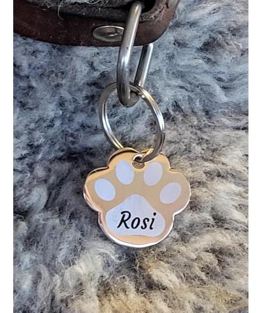 Personalized Stainless Steel Paw Shape Tag for Dogs & Cats - 3 Sizes 6 Colors - Engravable & Durable - Buy Online on GoSupps.com