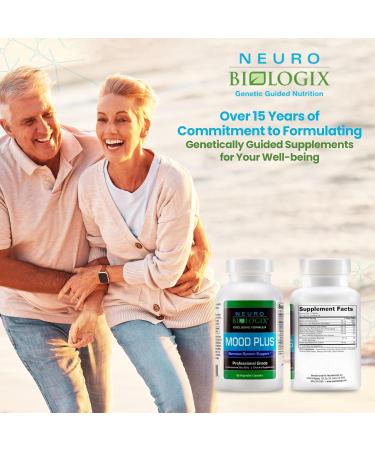 Mood Plus Complete Mood Support Supplement - 5-HTP Niacin GABA & Ashwagandha for Stress Relief Brain Support & Serotonin Regulation - 60 Capsules - International Shipping Available - Buy Online on GoSupps.com