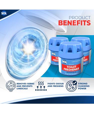 6pk Ocean Blue Toilet Fresheners | 1000 Flushes Each | Prevents Limescale | Total Cistern Cleaner | 6 Count - Buy Online on GoSupps.com