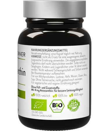 Buy Dr. Heilbronn Bio Astaxanthin 4mg Capsules - Vegan Gluten-Free & Lactose-Free Antioxidants from Haematococcus Pluvialis | Premium Quality Carotenoid Supplements - Buy Online on GoSupps.com