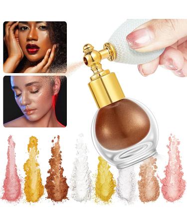 Bronze Body Glitter Spray Highlighter for Hair and Body - Cosmetic Shimmer Makeup Sparkle for Women - Includes 1 Jar of Refills - Buy Online on GoSupps.com