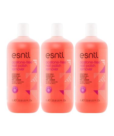 ESNTL Acetone-free nail polish remover | 1L x 3 | Super strong formula | Approved by British beauty salons