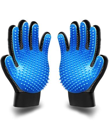 KENNELS & KATS Pet Grooming Gloves | Deshedding Glove for Easy, Mess-Free Grooming | Grooming Mitt for Dogs, Cats, Rabbits & Horses with Long/Short/Curly Hair | Pet Hair Gloves for Pet Hair Removal Pair - One Size Fits All Blue - Buy Online on GoSupps.com