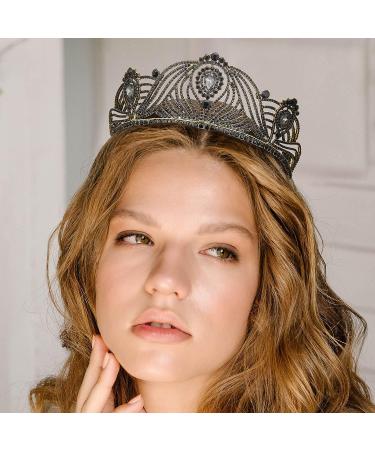 Black Baroque Queen Crown for Women - Wedding Tiara for Bride Headpieces - AW BRIDAL - Buy Online on GoSupps.com