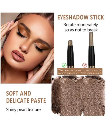 Miioto Eyeshadow Stick Set - 3 PCs Cream Makeup Pens Waterproof Eye Brightener & Smoky Eyeshadow Crayon with Brush - Buy Online on GoSupps.com