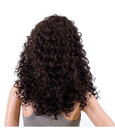 SWACC 20-Inch Long Big Bouffant Curly Wig for Women | Dark Brown-4# | Heat Resistant Synthetic Fiber | Includes Wig Cap - Buy Online on GoSupps.com
