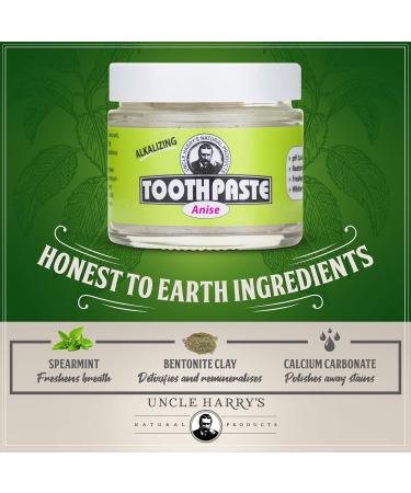 Uncle Harry's Anise Remineralizing Toothpaste - Natural Whitening & Enamel Promoting | Vegan Fluoride Free (2 Pack) - Buy Online on GoSupps.com