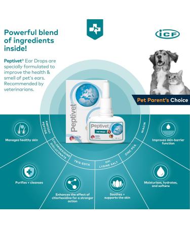 ICF Peptivet Ear Drops 50 ml - Buy Online on GoSupps.com
