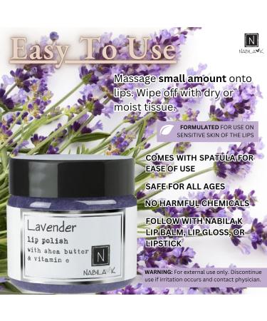 Lavender Lip Polish 1 oz by Nabila K - Hydrating Lip Exfoliator & Moisturizer with Shea Butter and Vitamin E for Dry and Chapped Lips - Cruelty-Free Real Sugar Made in USA - Buy Online on GoSupps.com