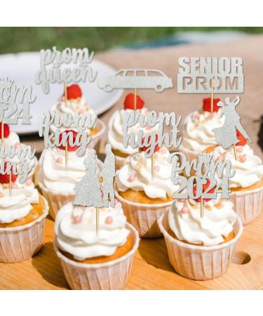 40Pcs Sliver Prom Cupcake Topper Prom Decorations for Party 2024 Prom Graduation Cupcake Topper 2024 Graduation Decorations Class of 2024 Prom Party Decorations 2024 - Buy Online on GoSupps.com