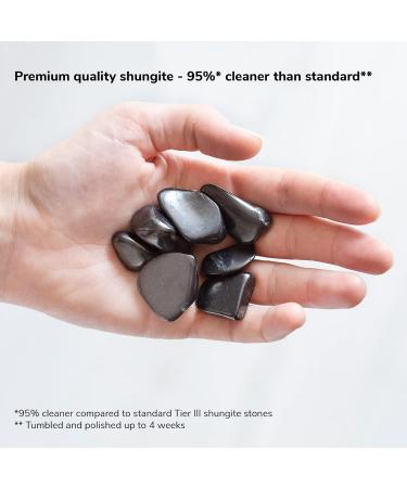 250g Shungite Tumbled Stones for Water Purification - Authentic Healing Crystal Infused Water - Shungite Nuggets for Cleansing and Filtering - Buy Online on GoSupps.com