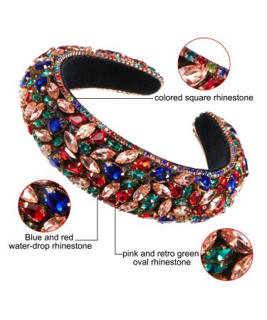 Crystal Rhinestone Velvet Padded Headband - Elegant Hair Accessory for Women, Ideal for Weddings and Parties - Buy Online on GoSupps.com