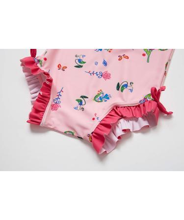 BONVERANO Baby Girls Swimsuit | Long Sleeve One Piece Swimwear UPF 50+ | 6-9 Months Pink - Buy Online on GoSupps.com