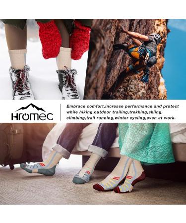 Merino Wool Cold Weather Hiking Socks - Thermal Warm Crew Winter Boot Cushion Socks - Large Oatmeal (3 Pairs) - Buy Online on GoSupps.com