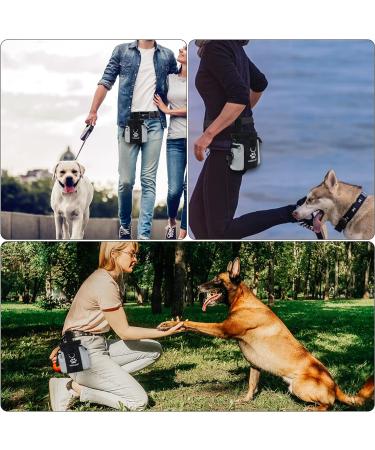 Kissleaf Dog Treats for Training | Pet Training Clicker & Fecal Bag Dispenser | Snack Bags in Black/Gray - International Shipping Available - Buy Online on GoSupps.com