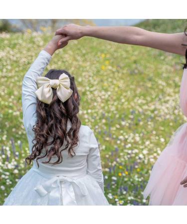 Buy Stylish Ivory Satin Loop Hair Clips for Women | Colorful Hair Clips & Loops for Girls - International Shipping - Buy Online on GoSupps.com