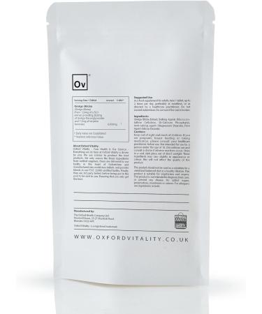 Ginkgo Biloba 6000mg Tablets for Memory & Cognitive Functions | Oxford Vitality 500 - Buy Online on GoSupps.com