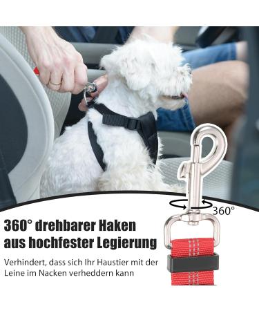 Adjustable Dog Car Headrest Belt - Safety Strap for Small & Medium Dogs - Red Elastic Seat Belt - Buy Online on GoSupps.com