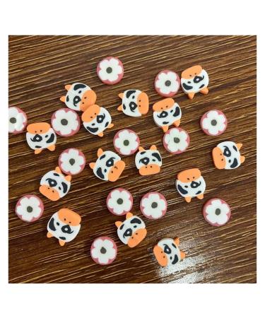 RT 50g 10mm Polymer Hot Clay Cow Flower Slices Sprinkles for Crafts DIY Scrapbook Phone Beauty Nail Stickers Decorations Y425 (Color : Cow Flower)