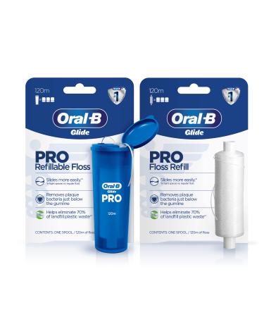 Oral-B Glide PRO Refillable Dental Floss Starter Kit + Refill, 240m Refillable Floss Starter Kit and Refill