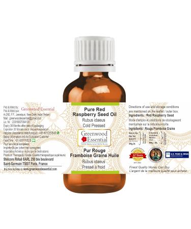 Buy Pure Red Raspberry Seed Oil - Cold-Pressed 15ml | Natural Therapeutic Quality - Greenwood Essentials - Buy Online on GoSupps.com