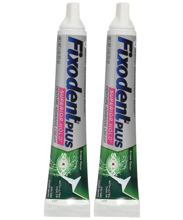 Fixodent Denture Adhesive Cream Plus Scope 2 oz - Pack of 2 | Long-lasting Hold | Enhanced Flavor | Packaging Varies - Buy Online on GoSupps.com