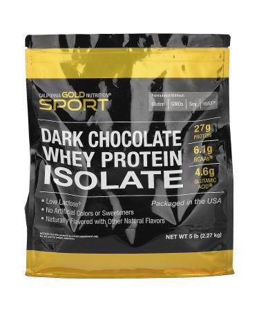 California Gold Nutrition Sport Dark Chocolate Whey Protein Isolate 5 lb (2.27 kg)