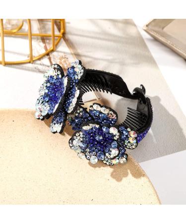 Rhinestone Hair Clip 4-Pack for Women Rhinestone Flower Hairpin Set for Girls Hair Claws and Bun Holders - Buy Online on GoSupps.com