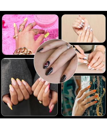 Lea-Shall Almond Shape Nail Tips Set - 240 Pre-shaped Gel Fake Nails Short Full Cover 12 Sizes for Artistic Acrylic Designs - Buy Online on GoSupps.com