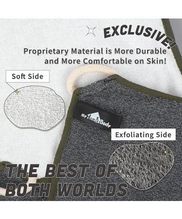 Premium Dual-Textured Exfoliating Washcloth | Soft & Scrubbing Sides | Loofah Alternative | Body Exfoliation Luffa Cloth for Bath/Shower | Durable 3 Layers | Gray | 3 Pack - Buy Online on GoSupps.com