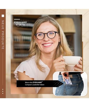 Eyeguard Ultra Thin 2-Pack Reading Glasses for Men & Women - Round Blue Light Filter Glasses with Spring Hinges - Tortoise/Black 2.0x - Buy Online on GoSupps.com