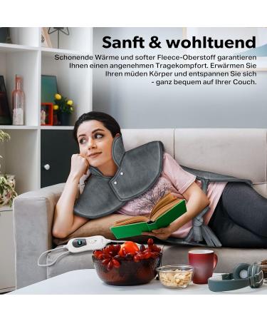 Sinnlein Heating Pad 60x85cm - Electric Heat Pad for Back Shoulder & Neck | 3 Temperature Settings & Auto Shut-Off (Gray) | International Shipping - Buy Online on GoSupps.com