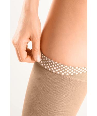 Medi Medive Plus Compression Thigh Stockings CCL2 | Unisex Medical Stockings | Caramel | Size V | Open Tip | Normal | Nub - Buy Online - Buy Online on GoSupps.com