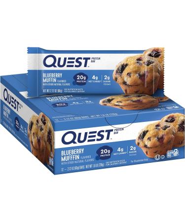 Quest Dipped Cookies & Cream and Blueberry Muffin Protein Bars Bundle High Protein Gluten Free Keto Friendly 12 Count - Buy Online on GoSupps.com