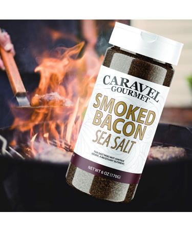 Caravel Gourmet Smoked Bacon Sea Salt Shaker - All Natural Seasoning for Popcorn & Bloody Mary Mixes - Bacon Bit Replacement - 6 Ounce - Buy Online on GoSupps.com