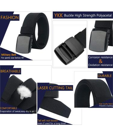 LionVII Mens Nylon Casual Belt with Plastic Buckle - Adjustable Fit 27-46 Waist Gray - Buy Online on GoSupps.com