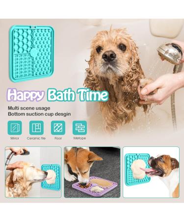 Licky Mats for Dogs and Cats Premium Lick Mats with Suction Cups for Dog Anxiety Relief Dog Lick Mats for Bathing Grooming and Training 2 Pack with 1 Spatula - Buy Online on GoSupps.com