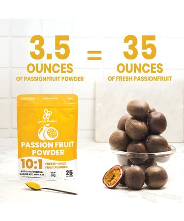 Jungle Powders Passion Fruit Powder 3.5oz - Freeze Dried Natural Unsweetened Superfood Extract - Buy Online on GoSupps.com
