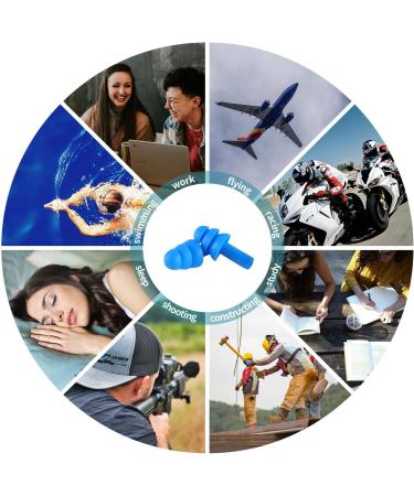 Vickay Reusable Silicone Ear Plugs 2 Pairs - 32dB NRR for Swimming, Sleeping, Snoring - Noise Reduction Hearing Protection - Includes Storage Cases and Travel Pouches (Dark Blue/Green) - Buy Online on GoSupps.com