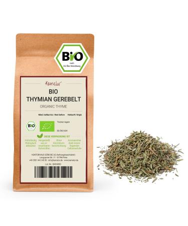 Kamelur 250 g of dried and grated organic thyme - organic aromatic spice no additives - perfect for thyme tea - in biodegradable packaging