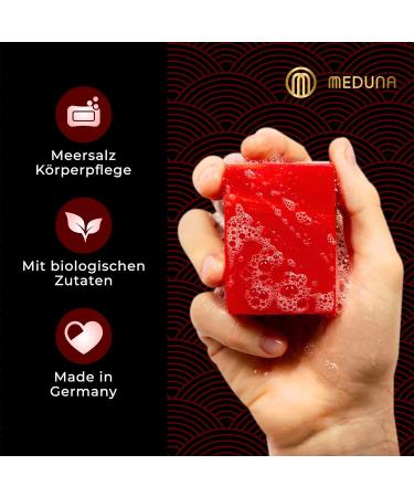 Samurai Cherry Blood Exfoliating Soap for Men and Women Natural Cosmetic 100g No Chemical Additives Vegan Cruelty Free Meduna - Buy Online on GoSupps.com