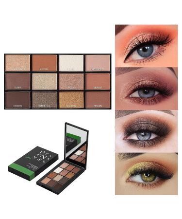 DECENTNESS 12 Colors Eyeshadow Palette - Nude Matte Shimmer Glitter Pigment - Long Lasting & Waterproof - Ideal Gift - Natural Credential - Buy Online on GoSupps.com