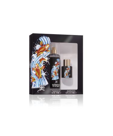 Ed Hardy Koi Wave Eau de Parfum Spray 2 Piece Gift Set Unisex Fragrance for Men and Women 1 Fl Oz (Pack of 1)