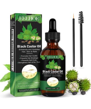 Obidodi Organic Castor Oil 60 ml 100% Pure Natural Castor Oil Organic Cold Pressed Castor Oil for Hair Growth Eyelashes Eyebrows - Vegan and Cruelty Free